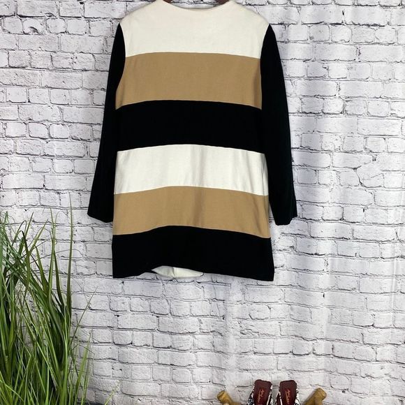 Chico's Statement Colorblock Jacket Camel/Black Large - Picture 9 of 16